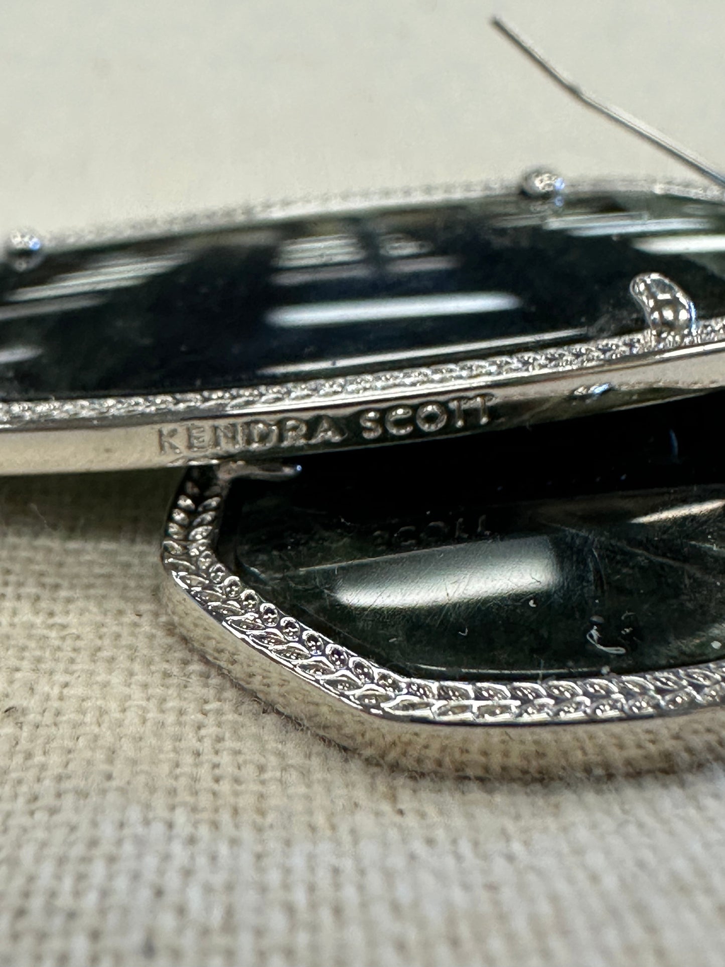 Earrings Dangle/Drop By Kendra Scott In Green & Silver