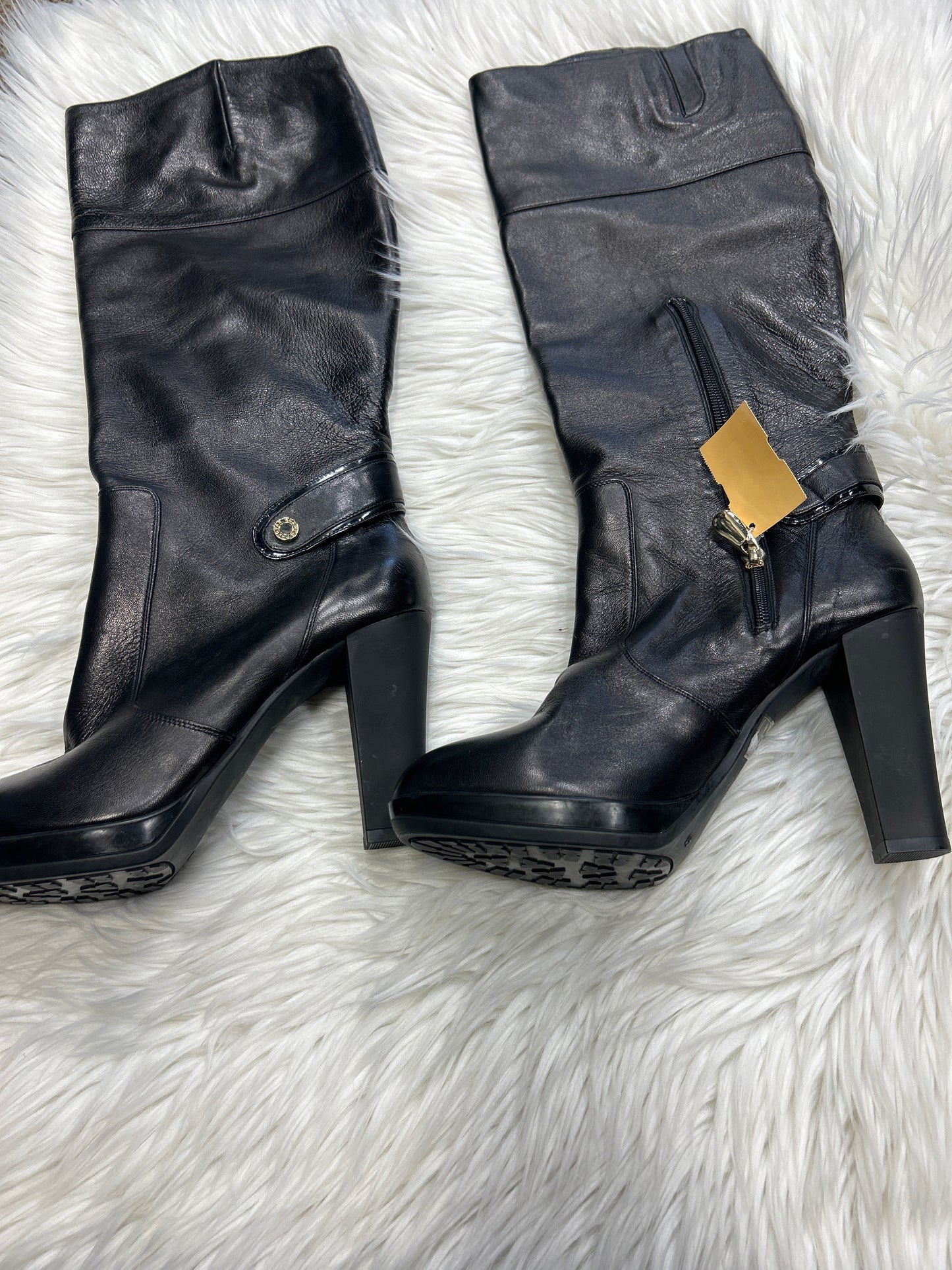 Boots Mid-Calf Heels By Cmb In Black, Size:10