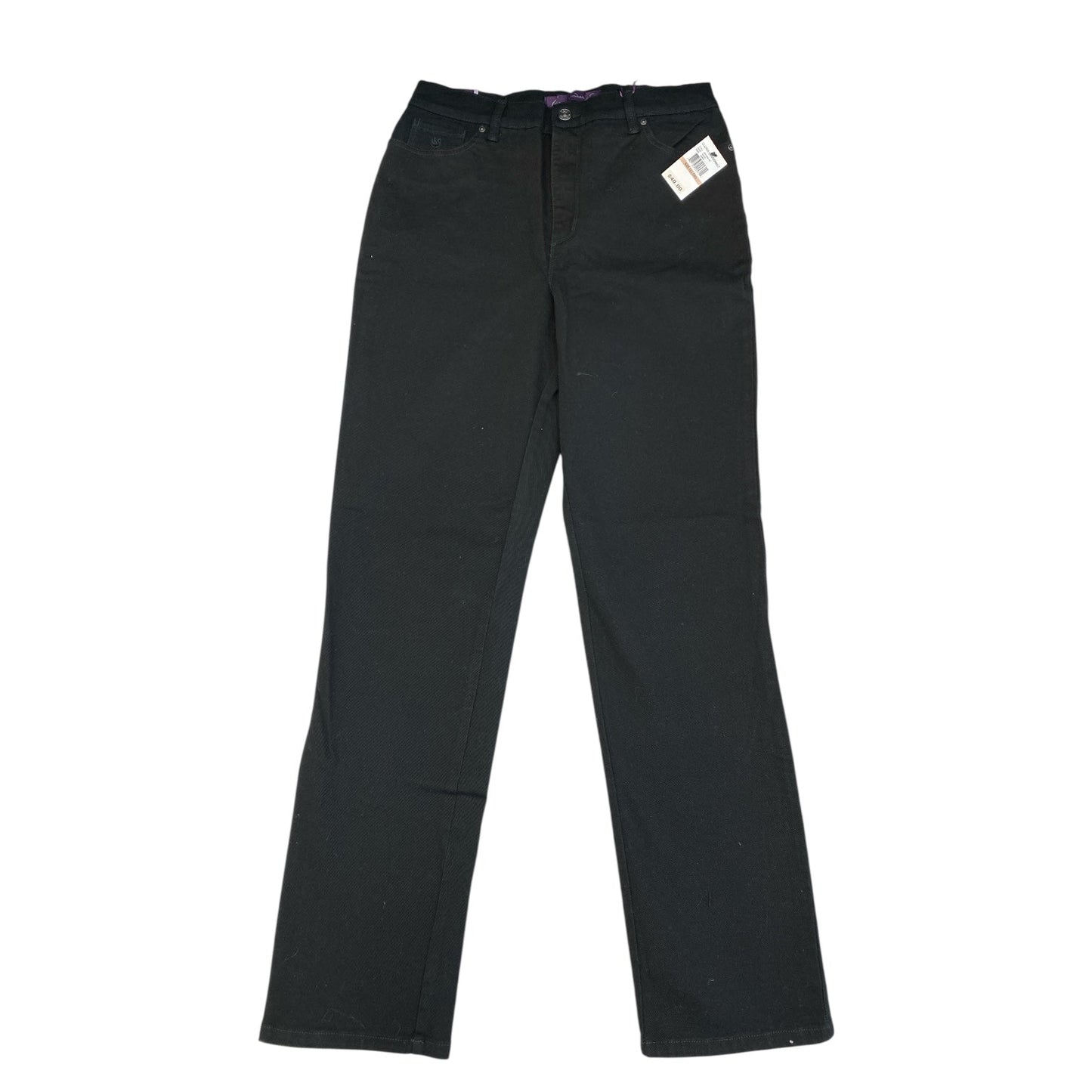 Jeans Straight By Gloria Vanderbilt In Black Denim, Size:12