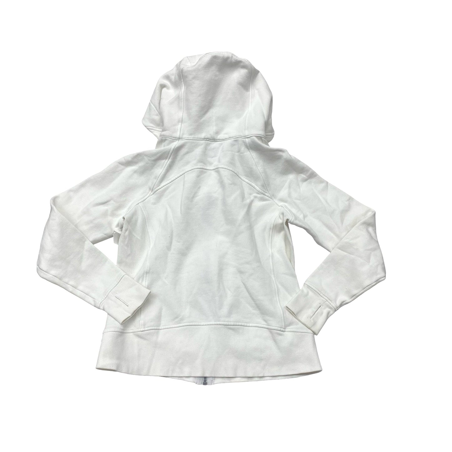 Athletic Jacket By Lululemon In White, Size:10