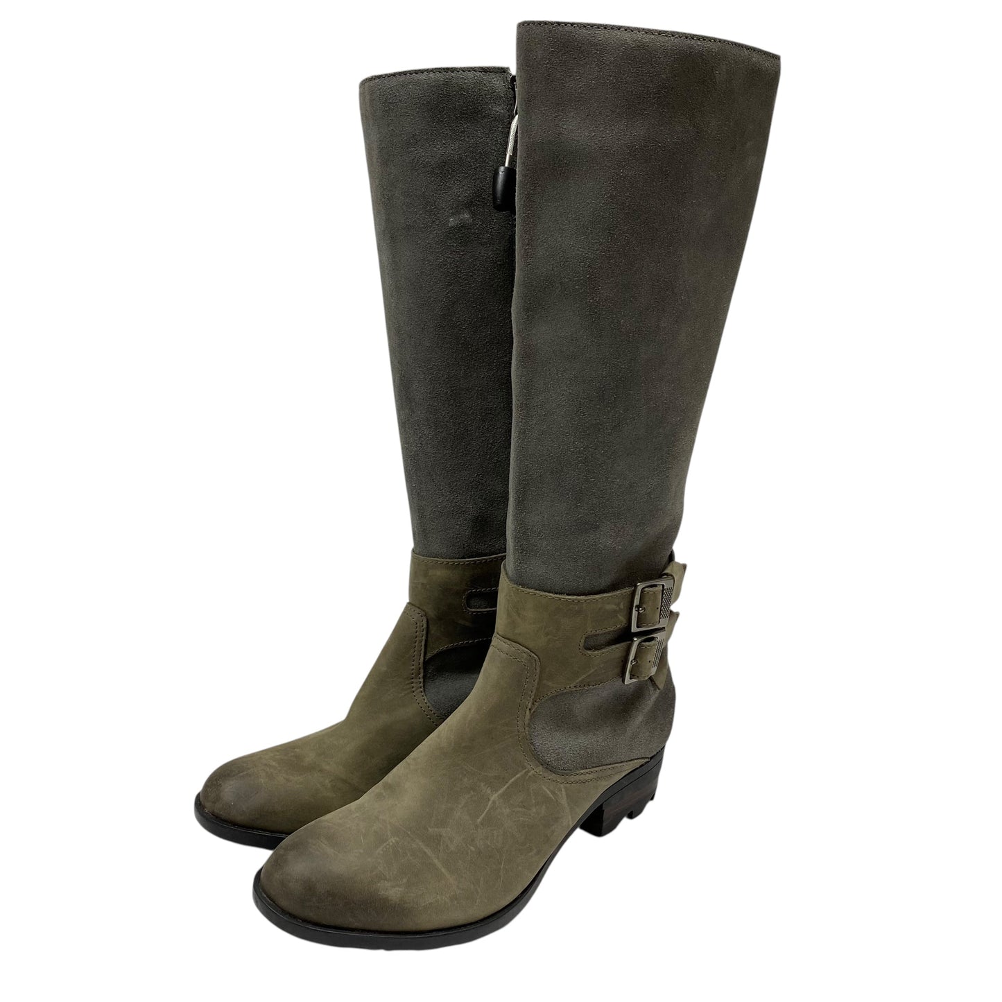 Boots Knee Flats By Sorel In Green & Grey, Size:9.5