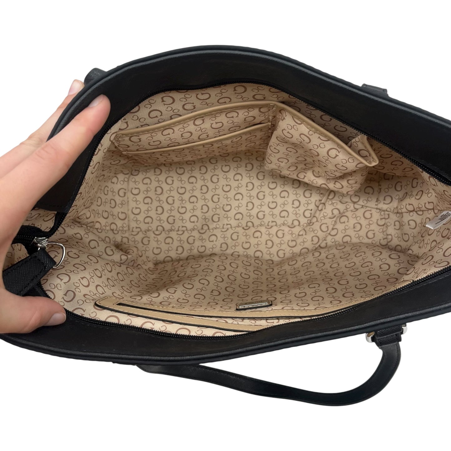 Handbag By Guess In Black, Size:Medium