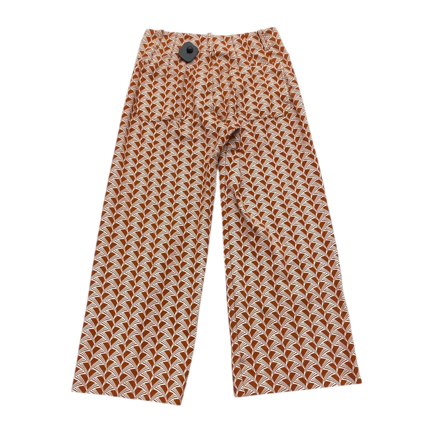 Pants Wide Leg By Maeve In Orange & White, Size:6