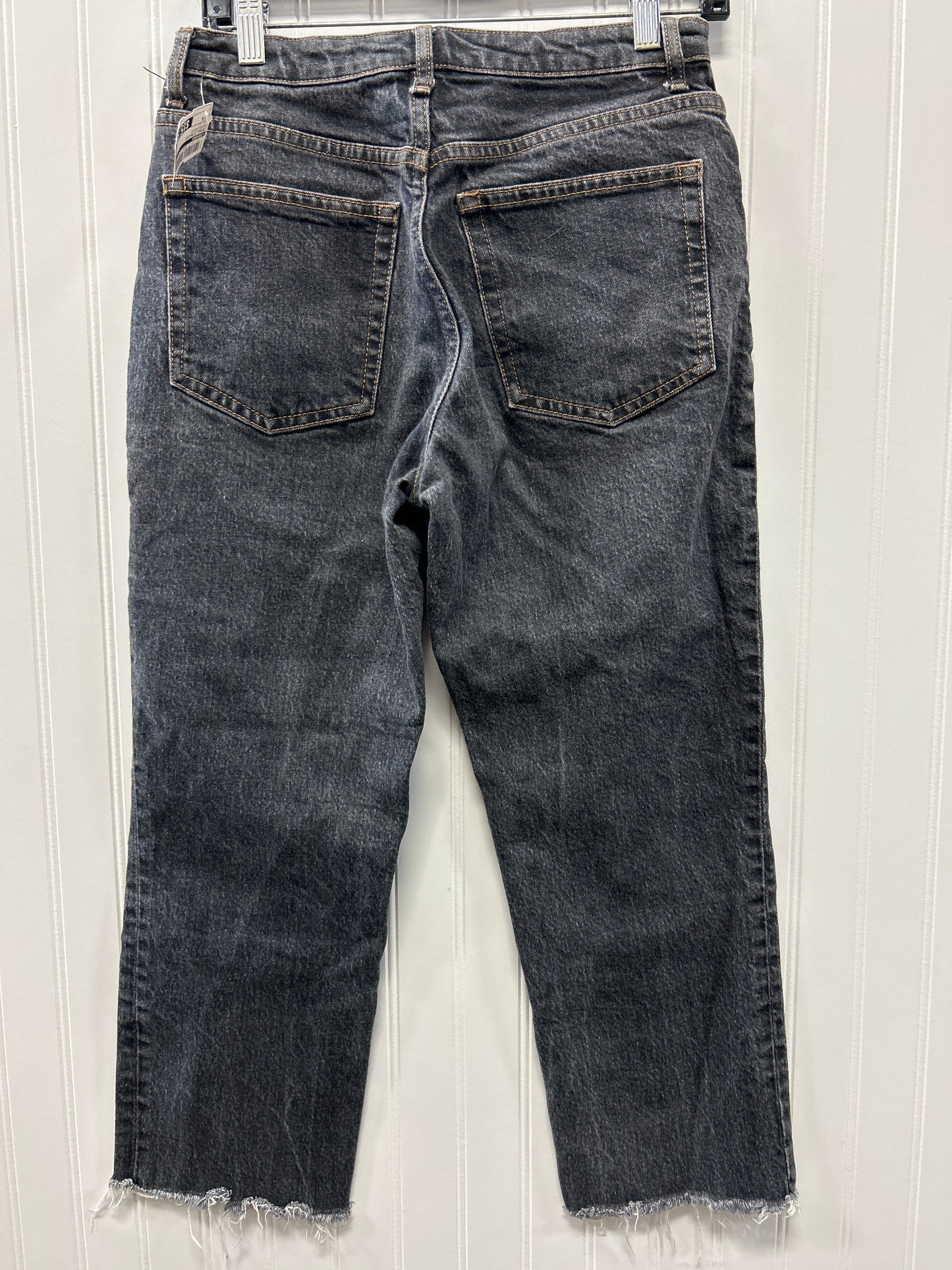 Jeans Straight By Topshop In Black Denim, Size:4