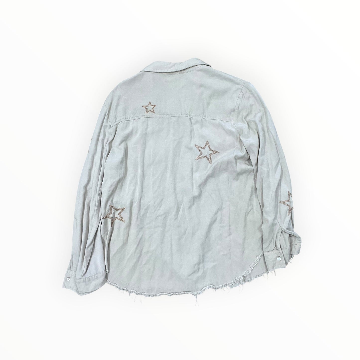 Blouse Ls By Blue B In Tan, Size:S