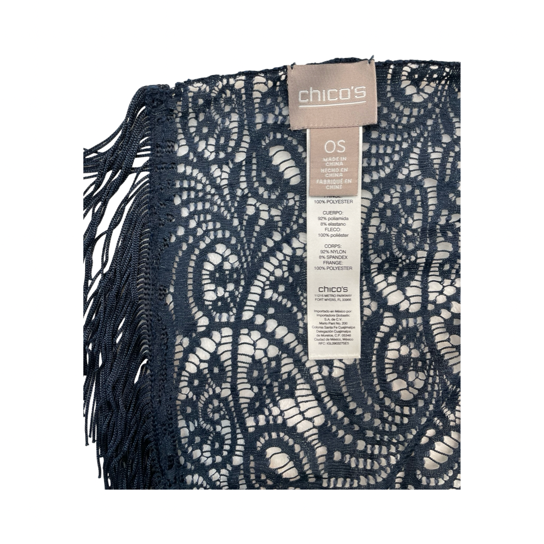 Scarf Long By Chicos In Navy