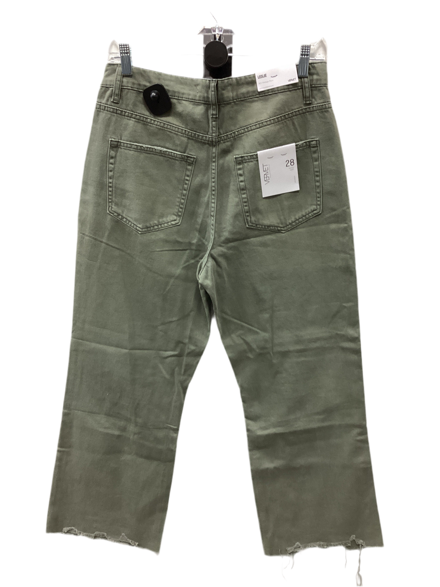 Jeans Cropped By Vervet In Green Denim, Size:6