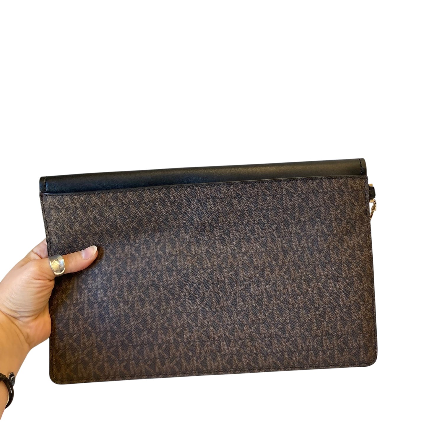 Clutch Designer By Michael Kors In Brown, Size:Medium