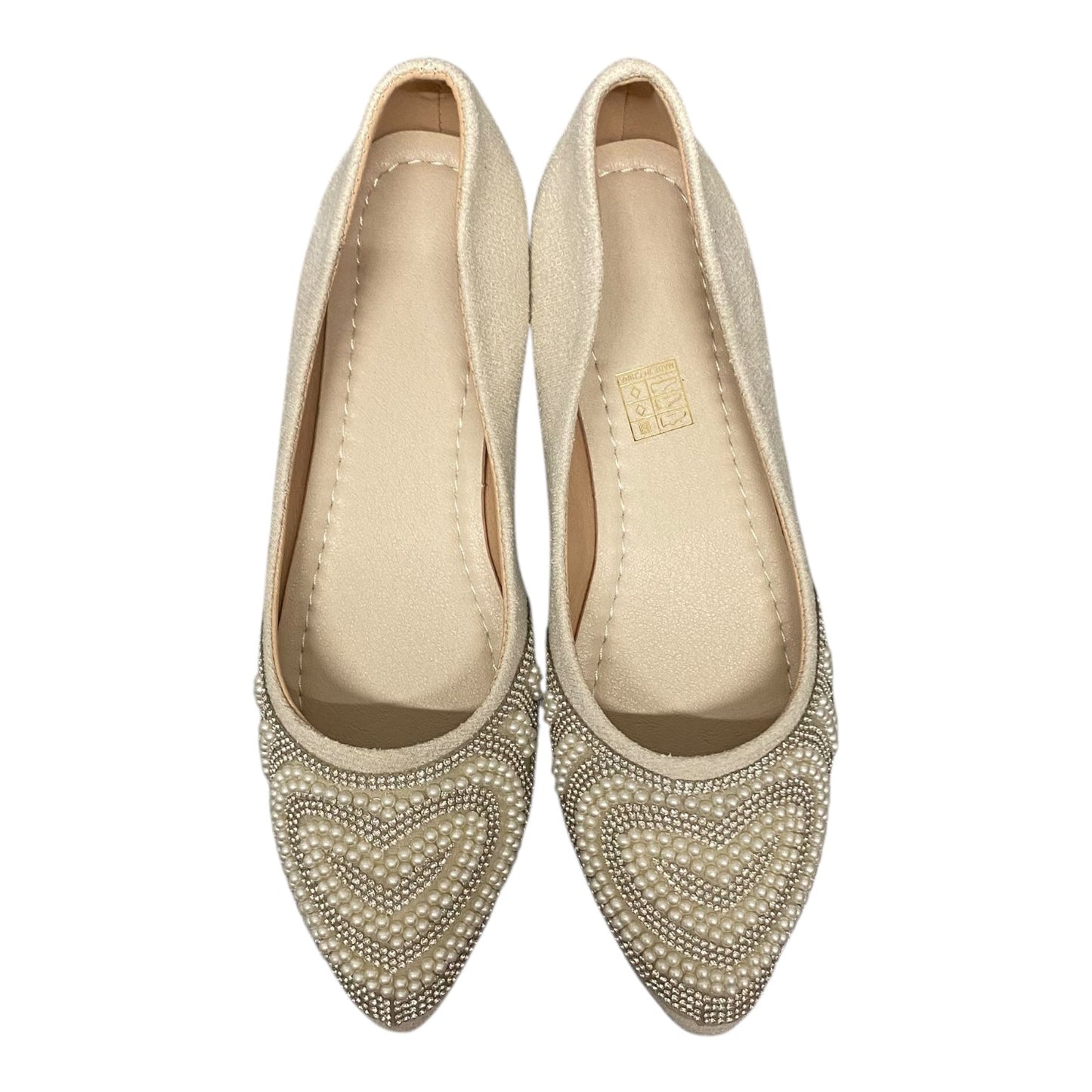 Shoes Flats By Cme In Cream, Size:8.5