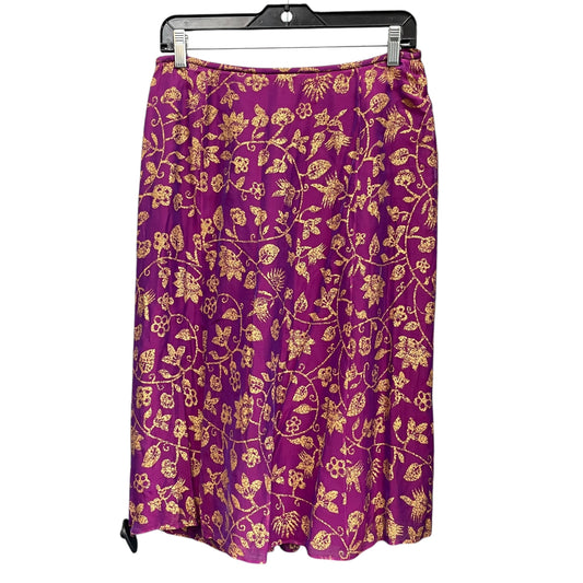 Skirt Designer By Lafayette 148 In Gold & Purple, Size: 8