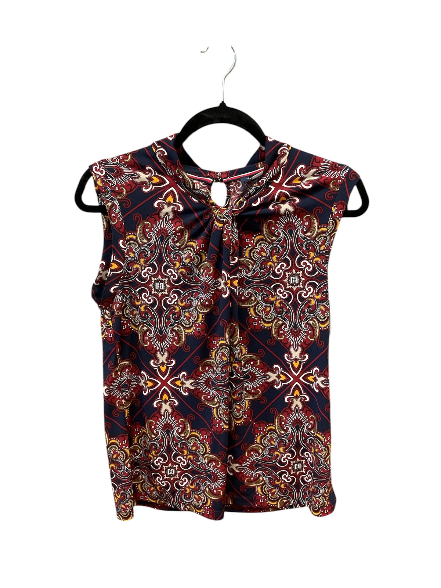 Top Sleeveless By Tommy Hilfiger In Blue & Red, Size:M