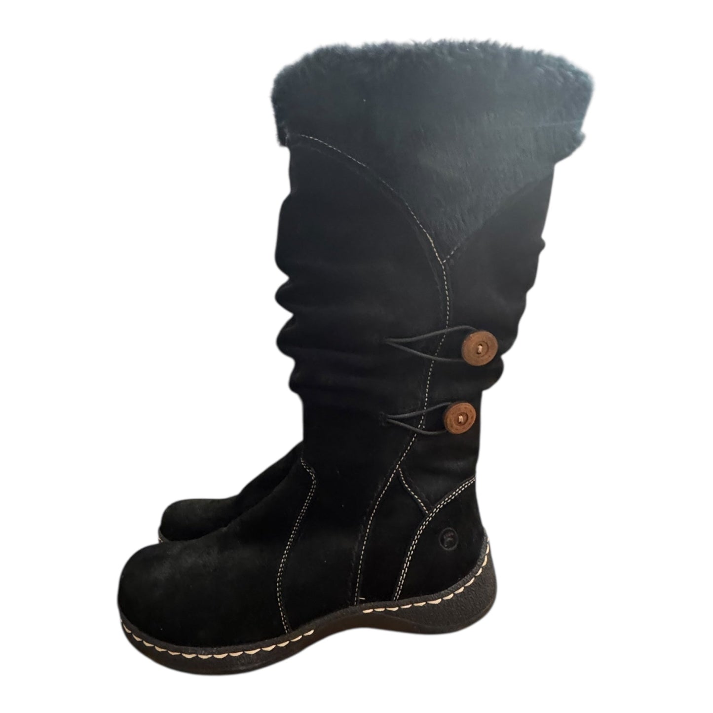 Boots Mid-Calf Flats By Bare Traps In Black, Size:9.5