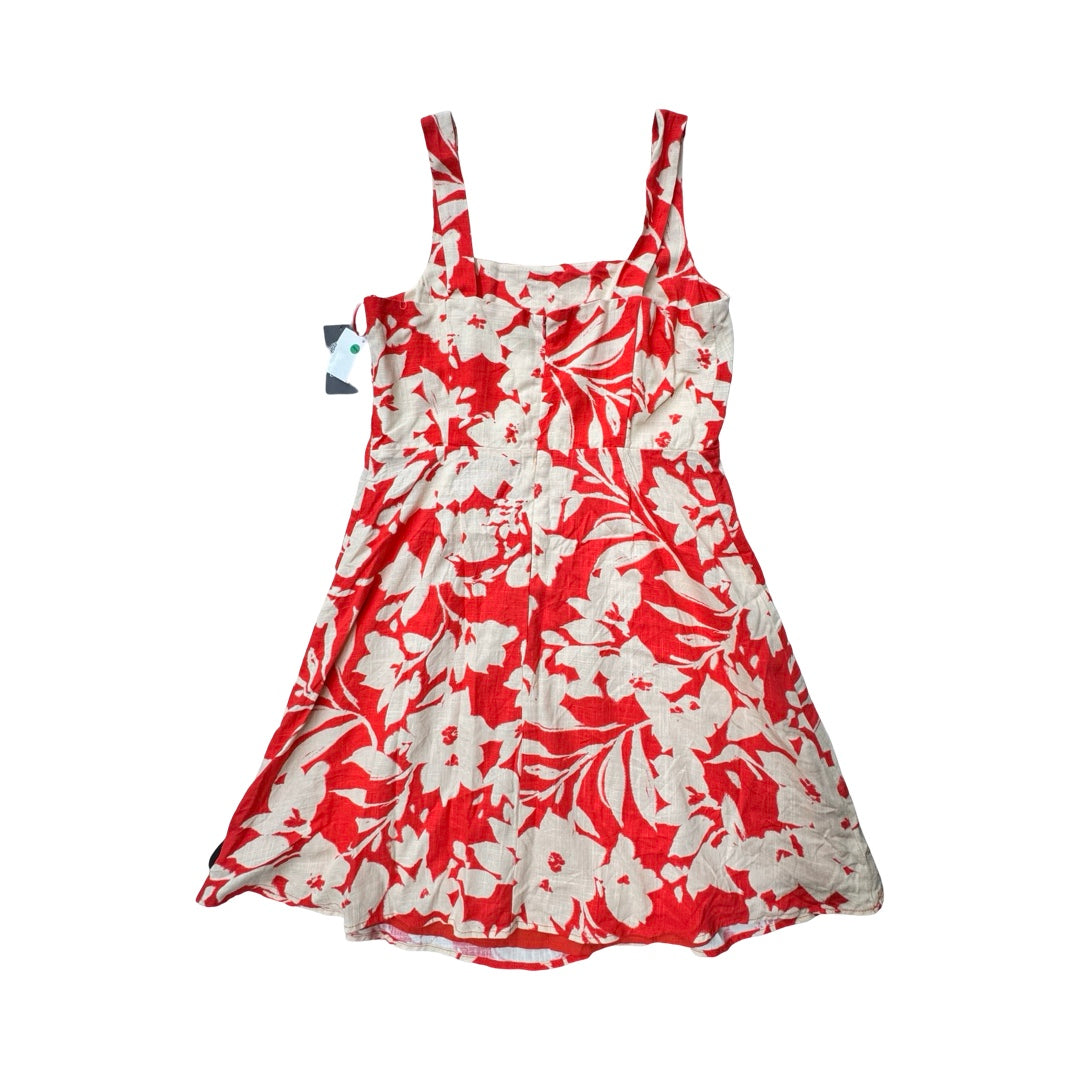 Dress Casual Midi By Vince Camuto In Red & Tan, Size:L