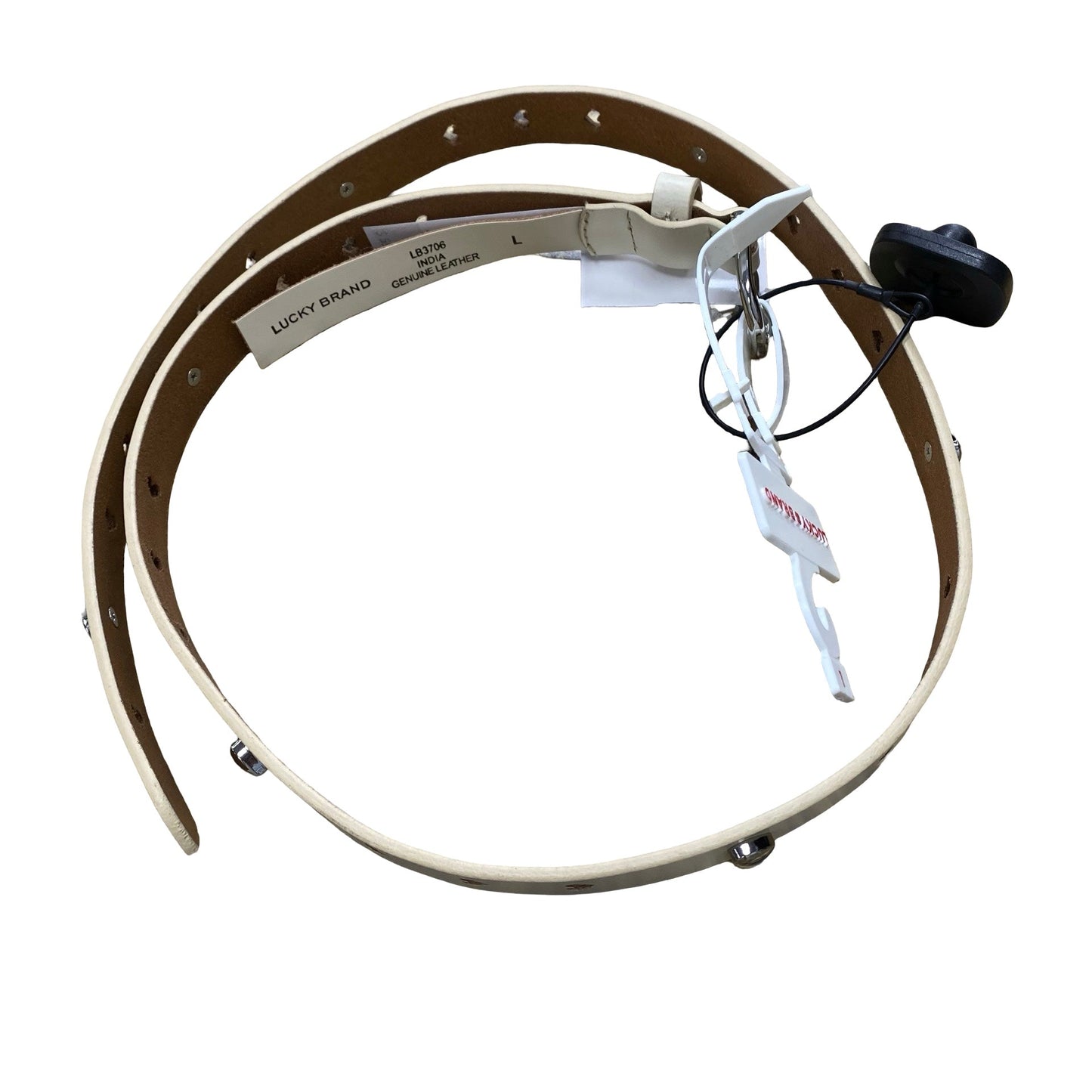 Belt Leather By Lucky Brand In Silver & Tan