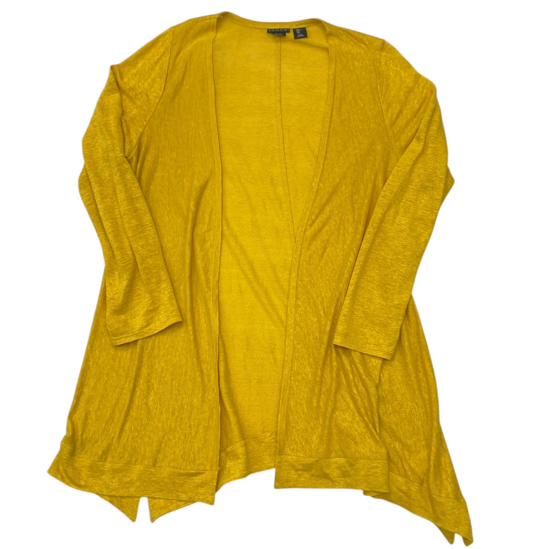 Cardigan By T Tahari In Yellow, Size:L