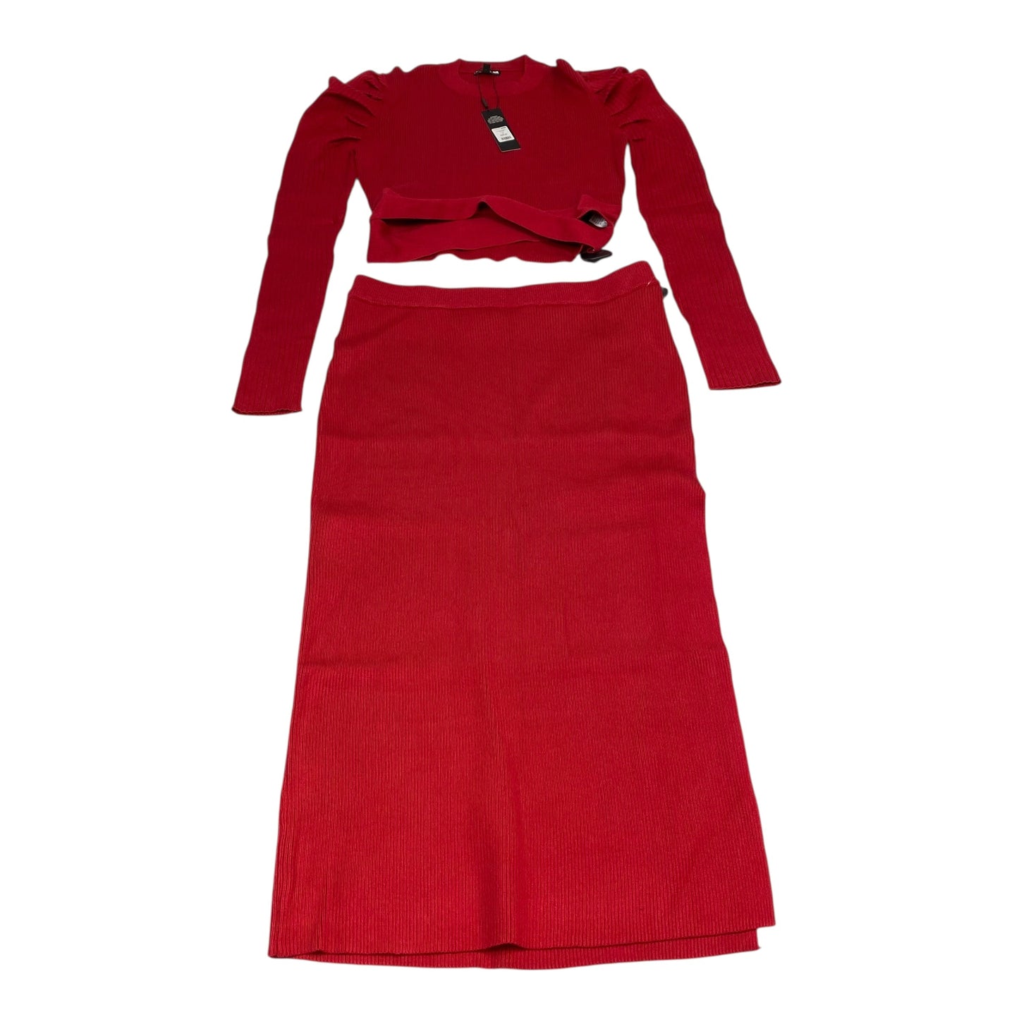 Skirt Set 2Pc By Fashion Nova In Red, Size:2X