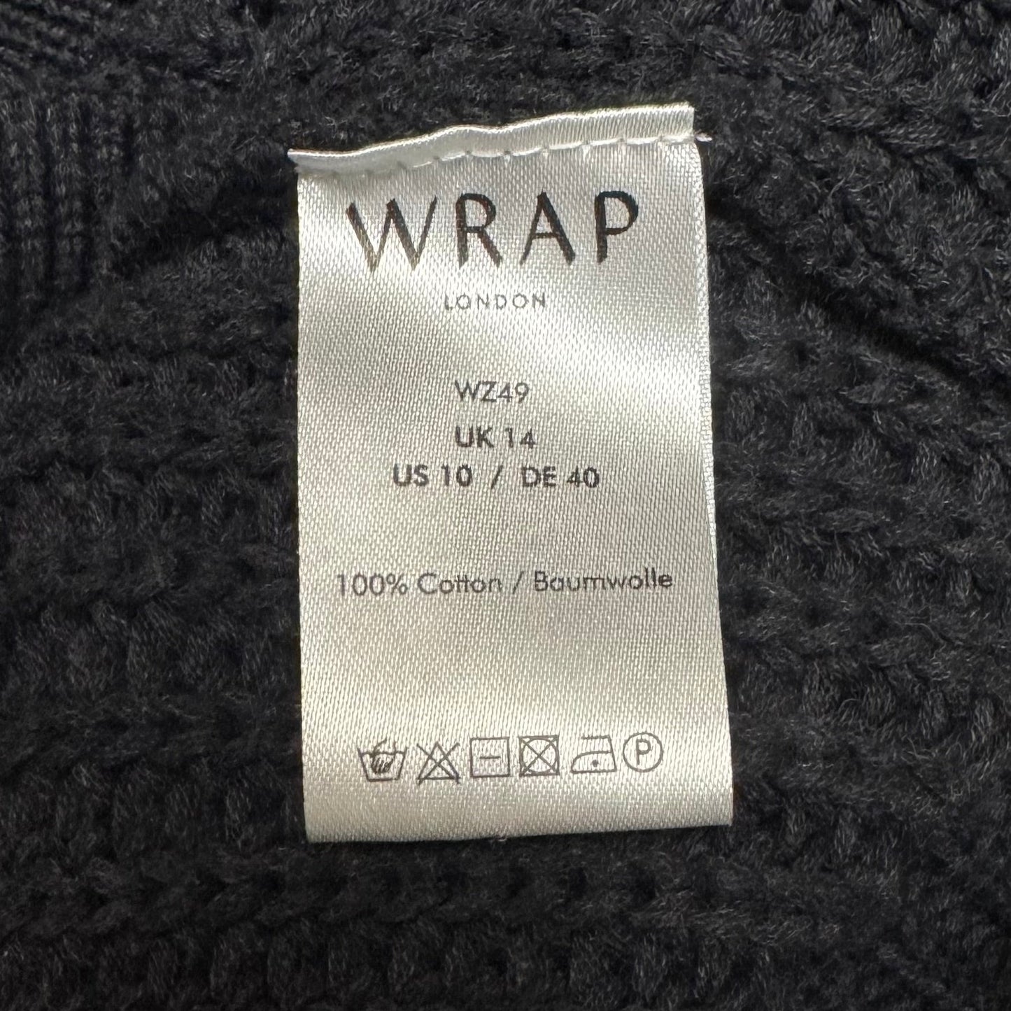 Cotton Sweater Cardigan By Wrap London In Grey, Size: 10