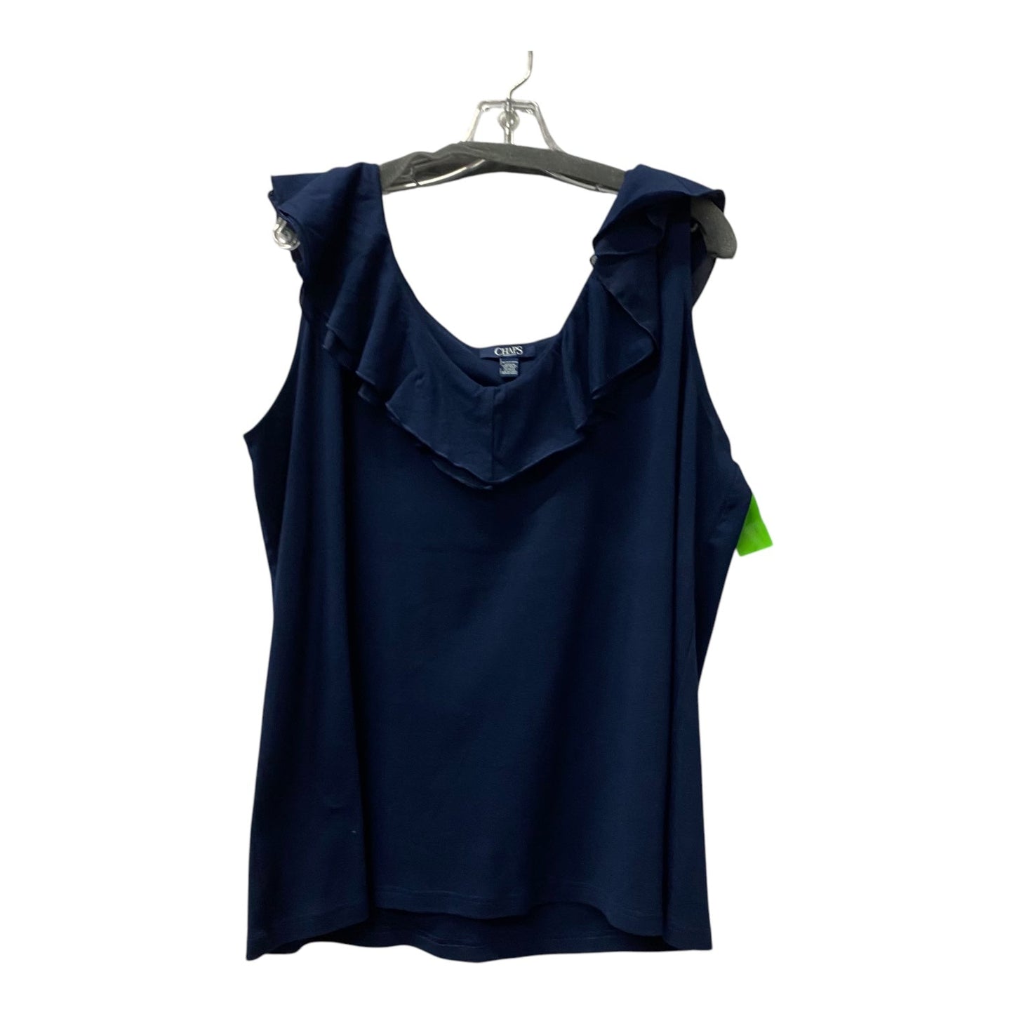 Top Sleeveless By Chaps In Blue, Size:3X