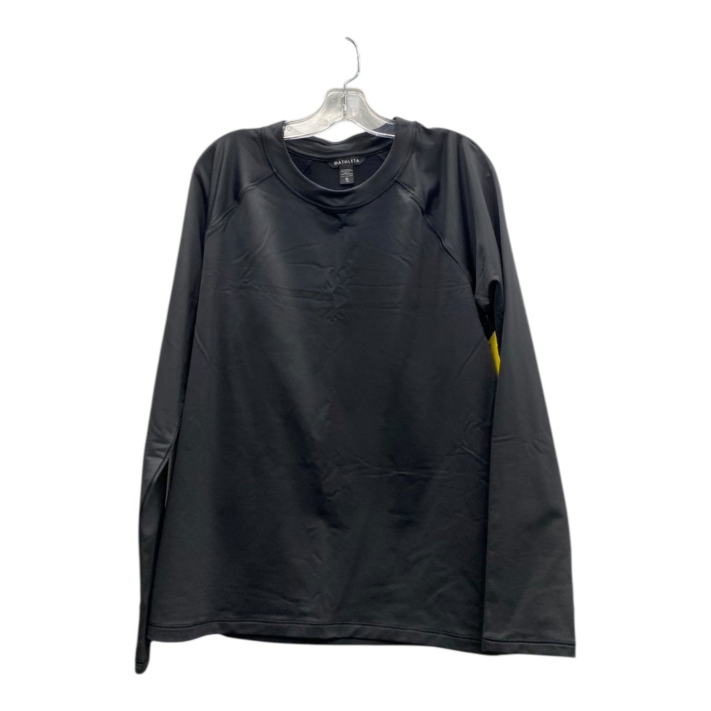 Athletic Top Ls Crewneck By Athleta In Black, Size:Xl