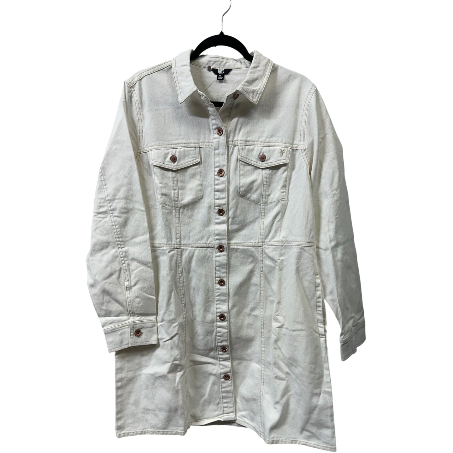 Dress Designer By Frye In White Denim, Size:Xl