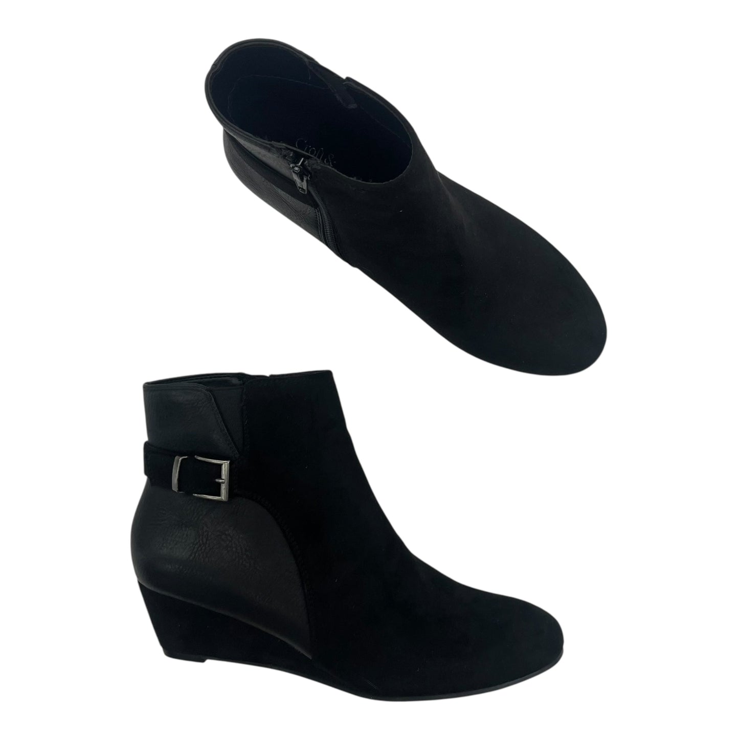 BOOTS ANKLE HEELS by CROFT AND BARROW in BLACK, Size:8.5