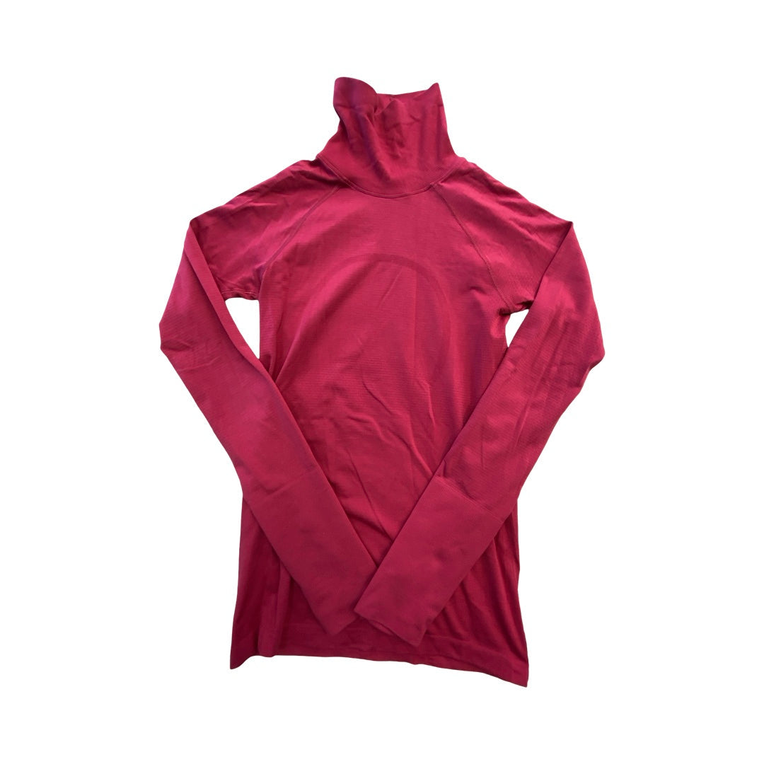 Athletic Top Ls Collar By Lululemon In Pink, Size:S