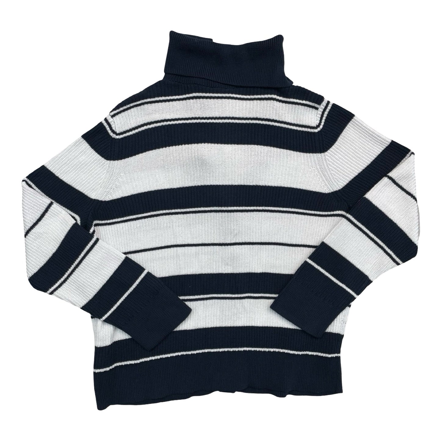 Sweater Cardigan By Talbots In Blue & White, Size:2X