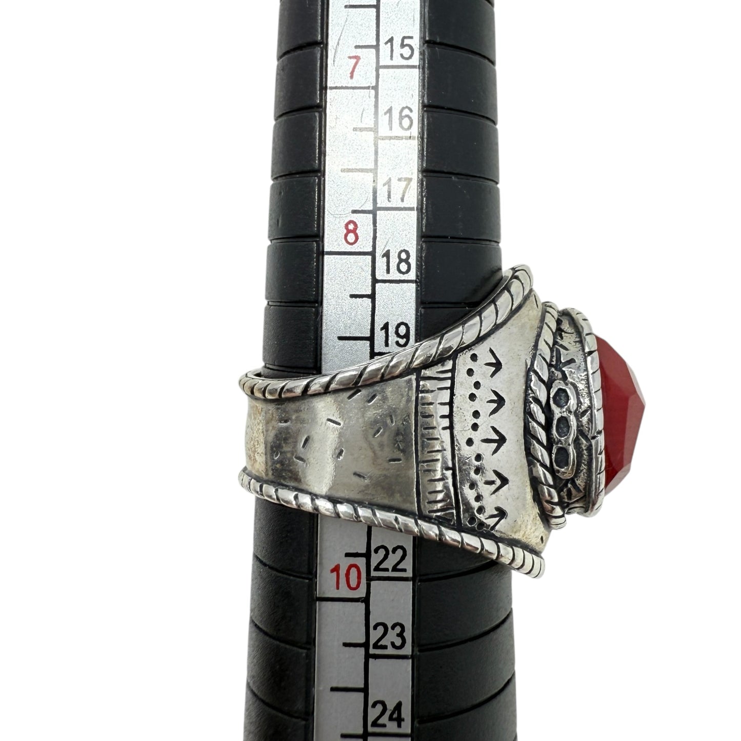 The Samba Ring In Sterling Silver & Red Coral By Silpada, Size: 9
