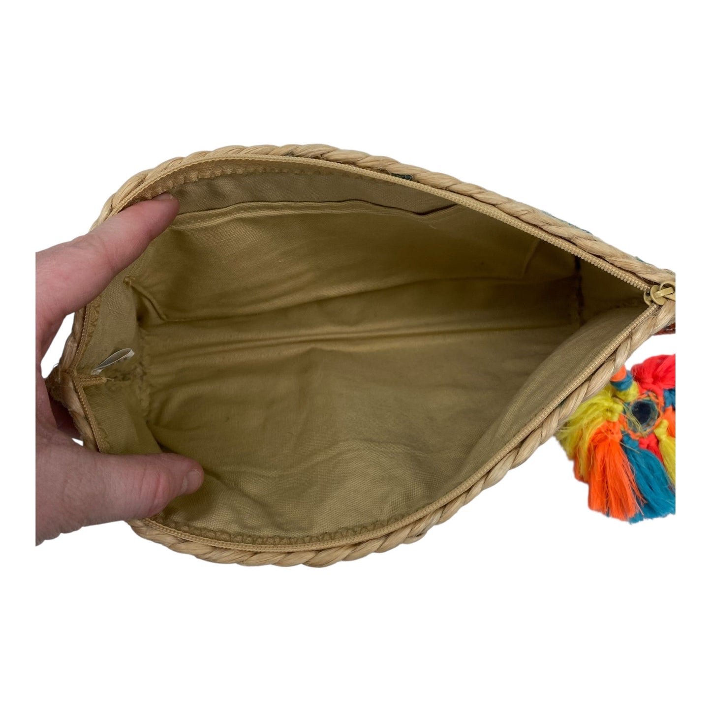 Clutch By Clothes Mentor In Blue & Cream, Size:Large