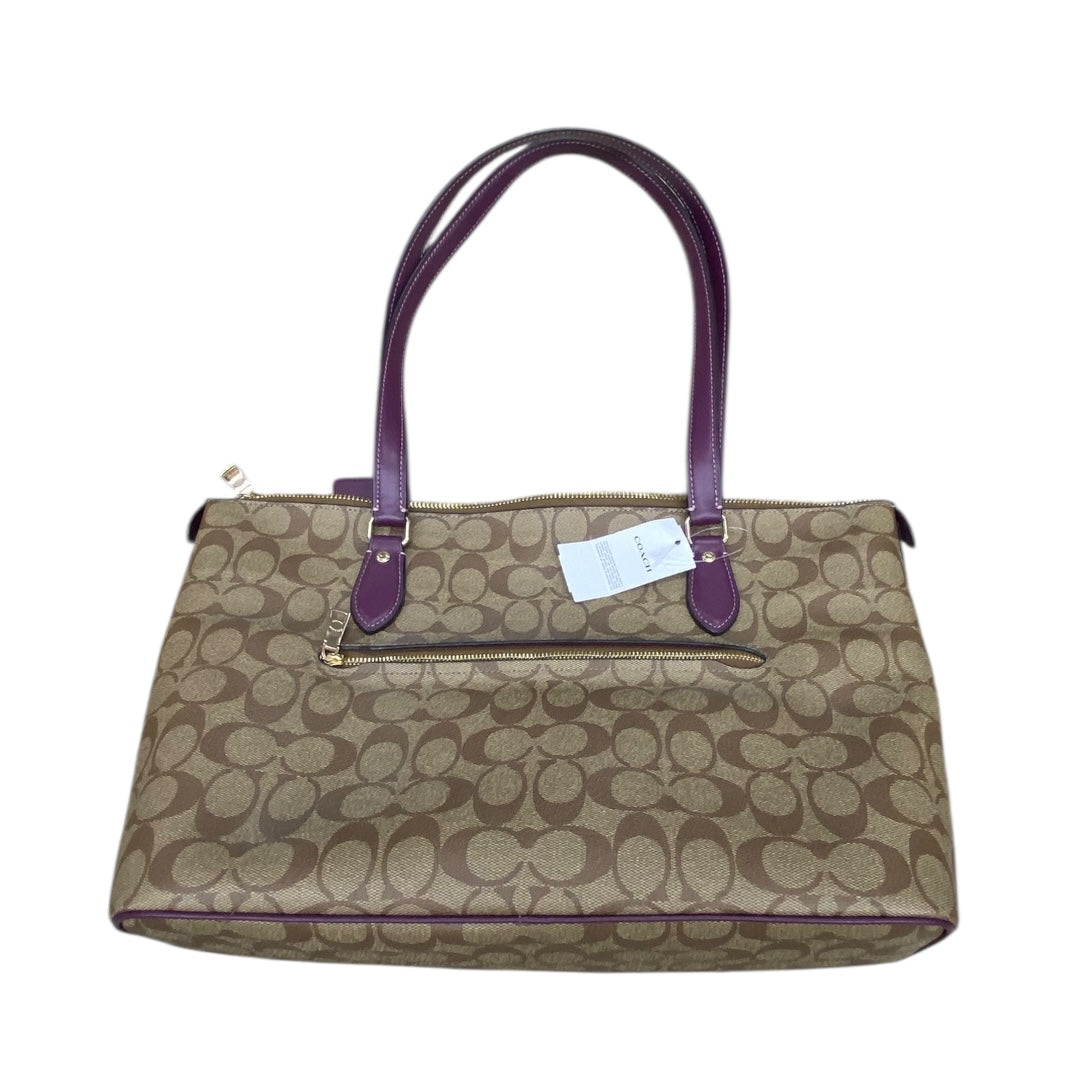 Handbag Designer By Coach In Brown & Purple, Size:Large