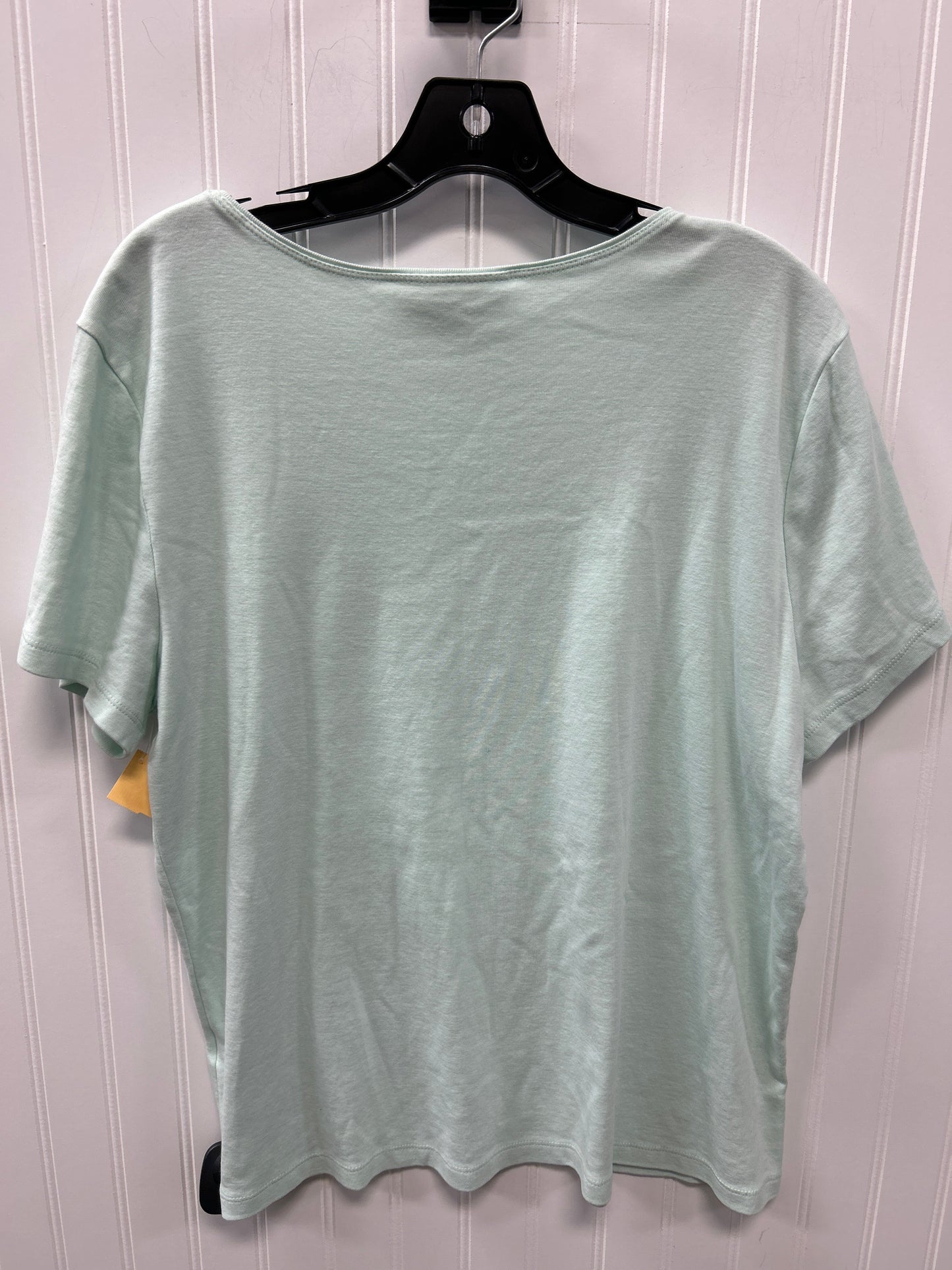Top Ss Basic By Karen Scott In Teal, Size:Xxl