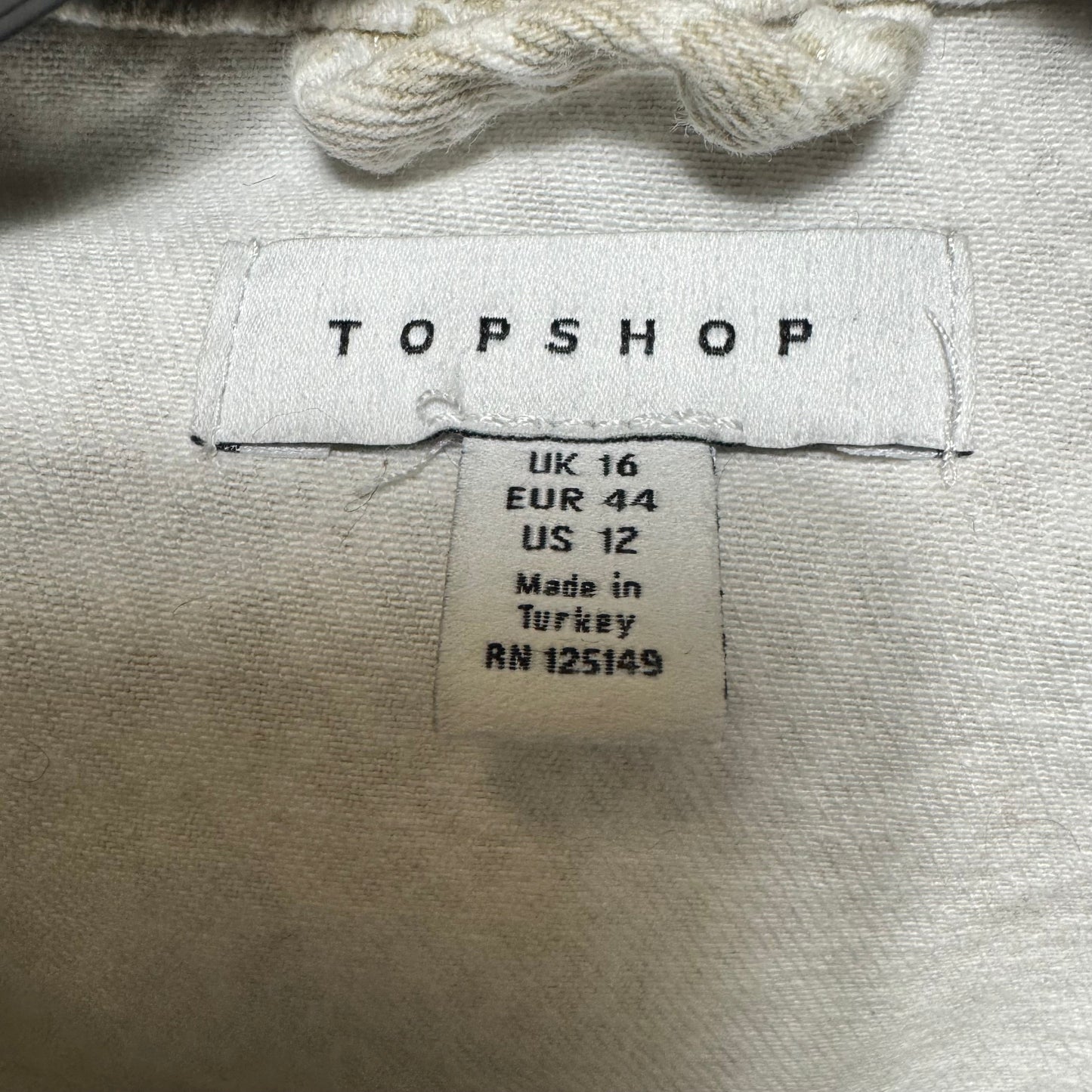 Cropped Jacket Denim By Topshop In Snakeskin Print, Size: 12