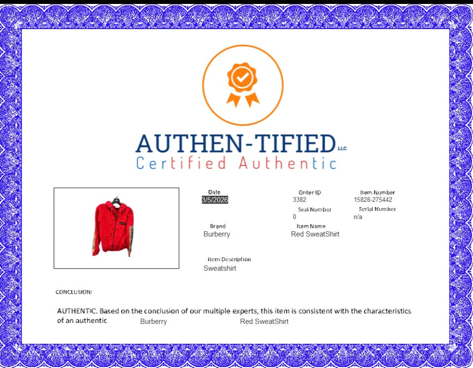 Sweatshirt Luxury Designer By Burberry In Red, Size: Xs