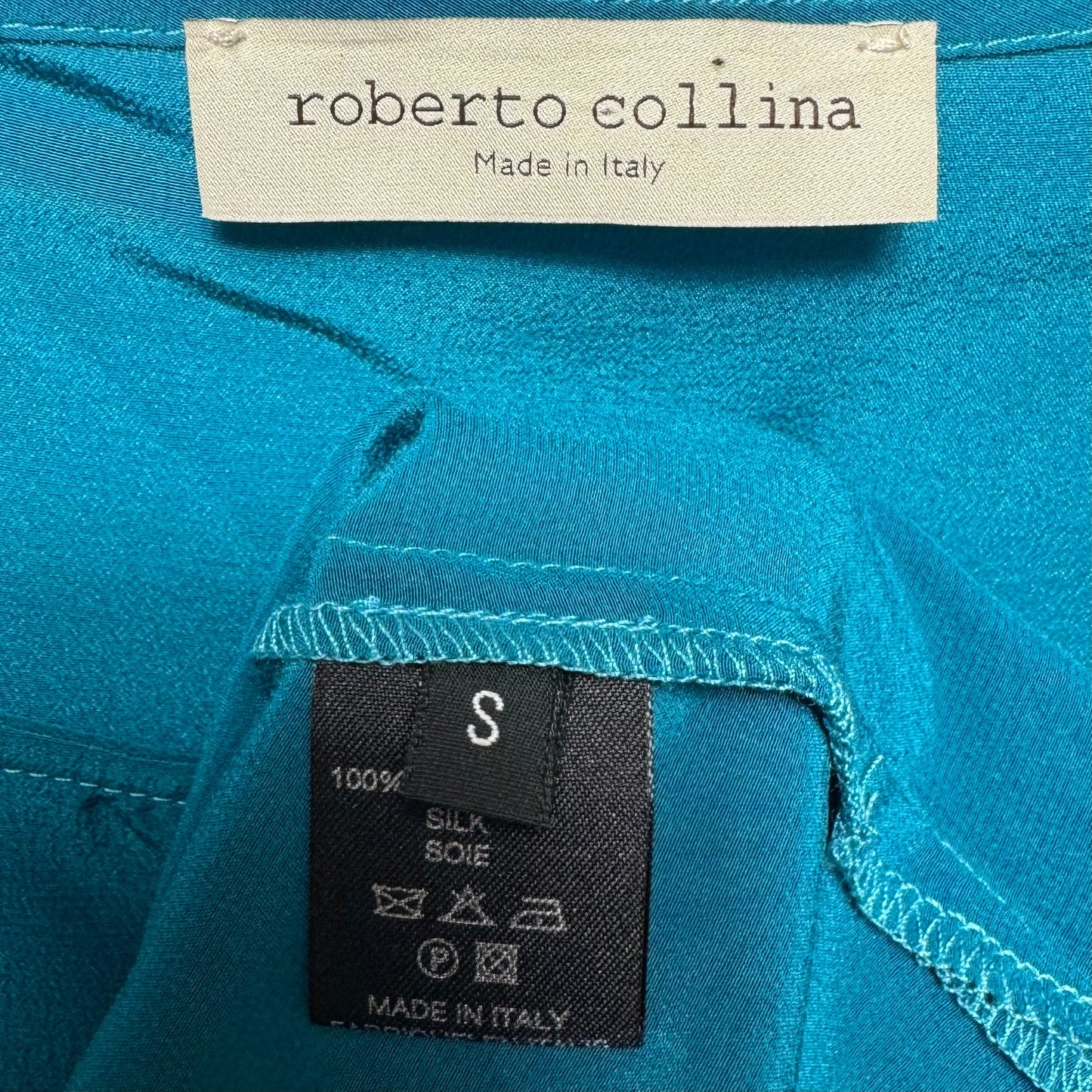 Silk Top Long Sleeve By Roberto Collina In Blue, Size: S