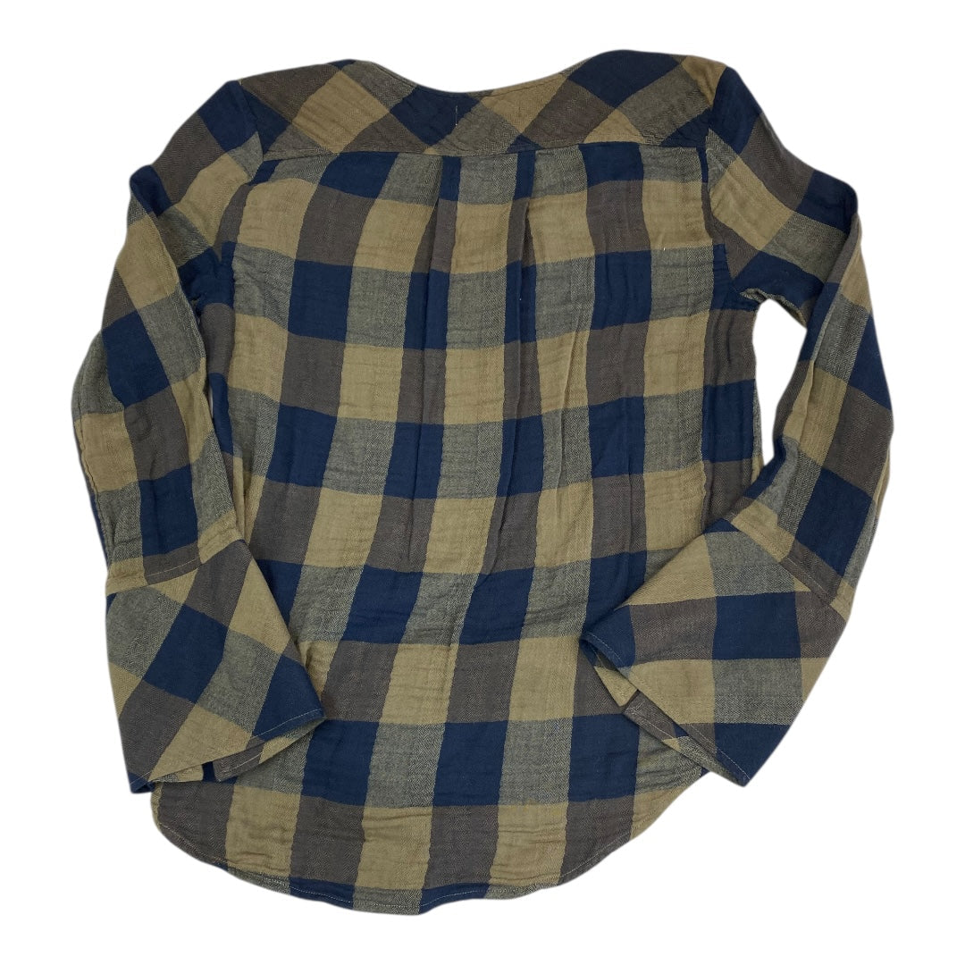 Top Ls By Cloth & Stone In Plaid Pattern, Size:Xs