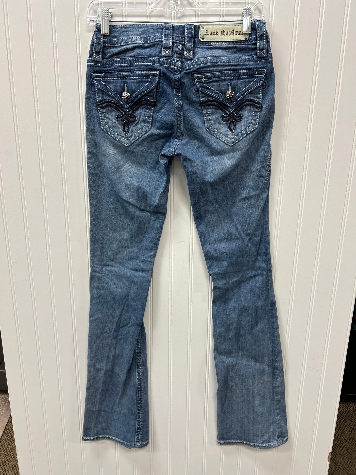 Jeans Boot Cut By Rock Revival In Blue Denim, Size:2