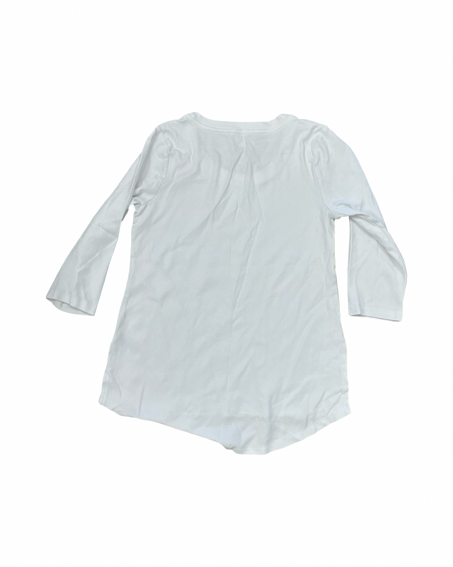 Top 3/4 Sleeve Basic By Isaac Mizrahi In White, Size:Xs