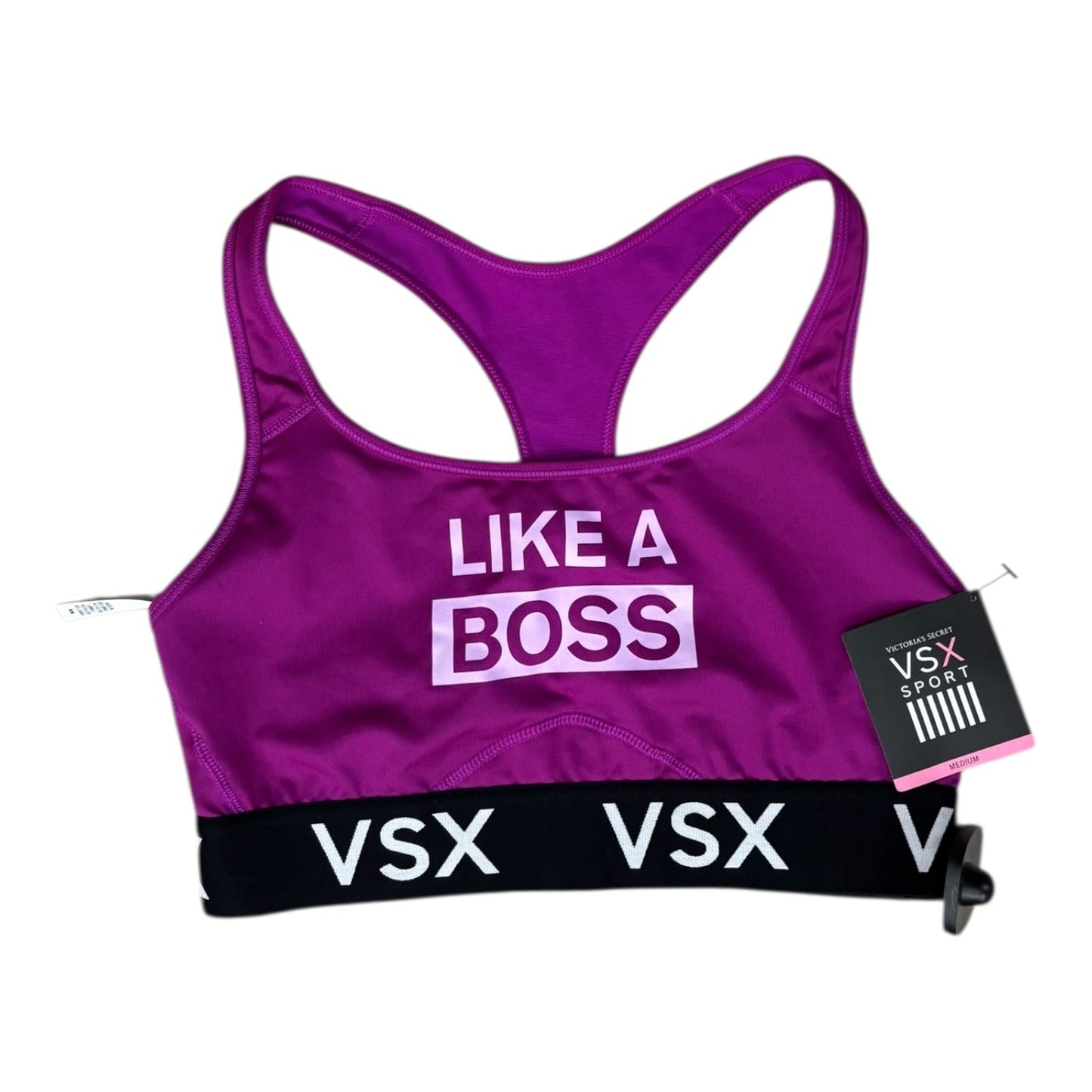 Athletic Bra By Victorias Secret In Black & Purple, Size:M