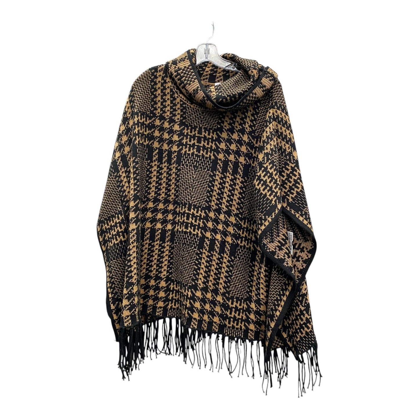 Poncho By Chicos In Black & Brown, Size:S