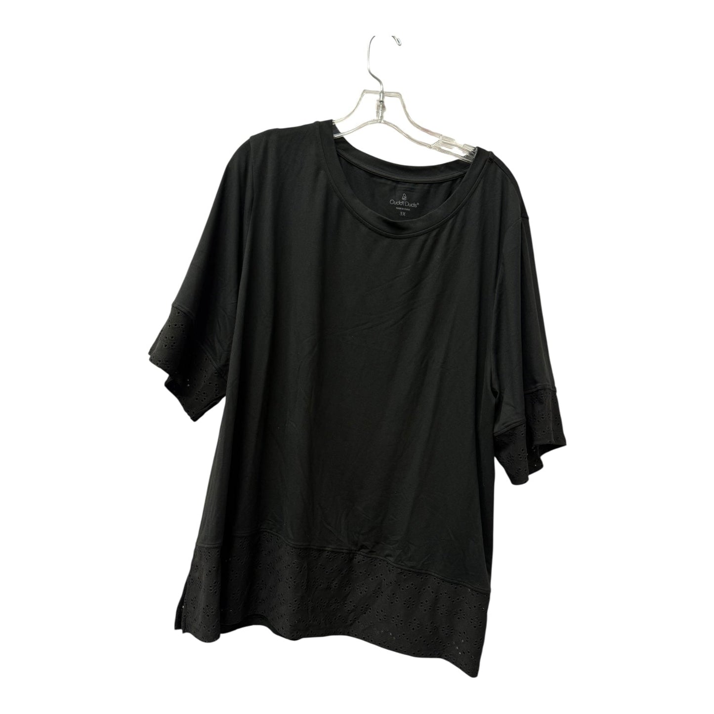 Top Ss By Cuddl Duds In Black, Size:3X