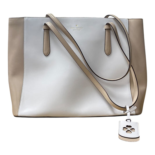 Handbag Designer By Kate Spade In Cream & White, Size:Large