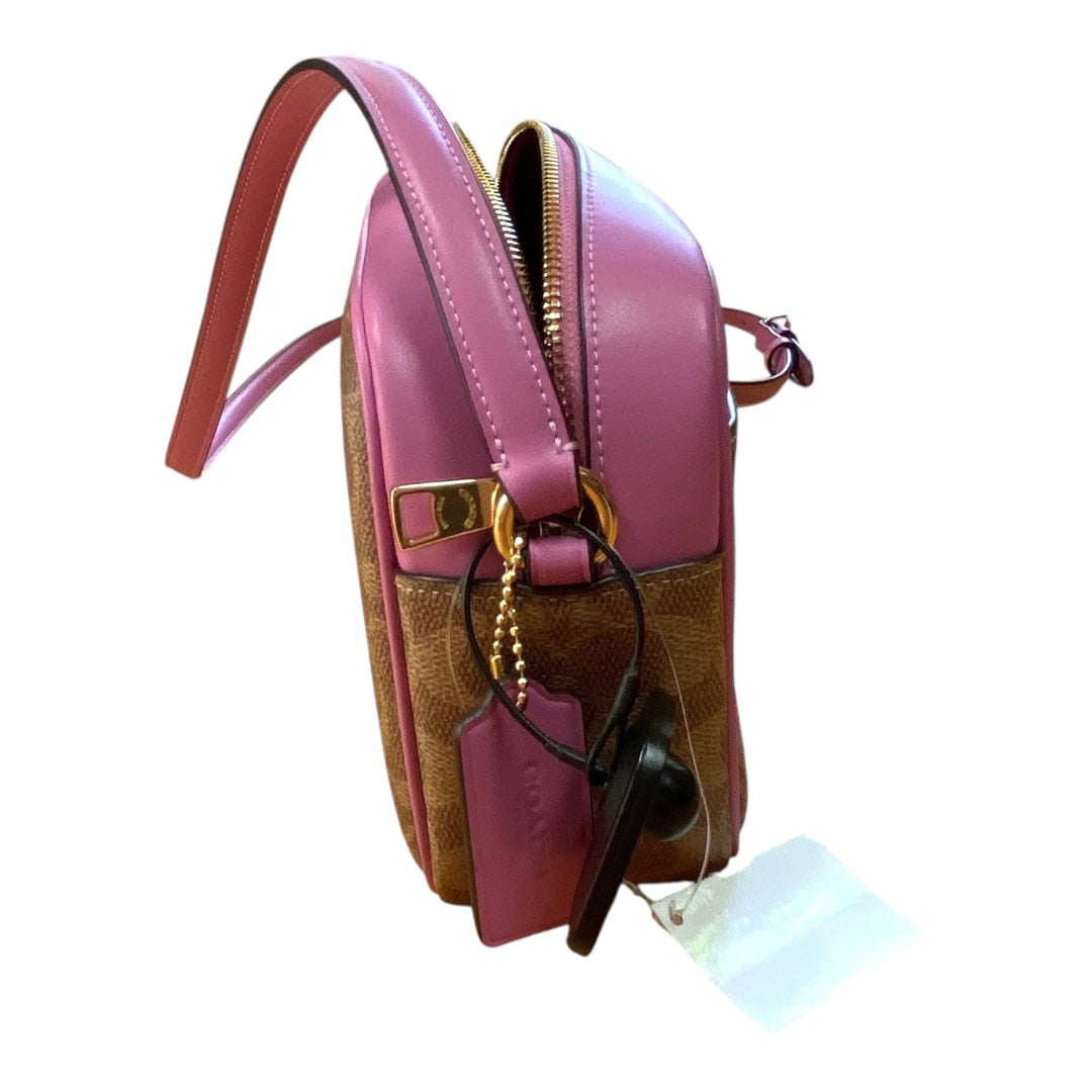 Handbag Designer By Coach In Brown & Pink, Size:Small