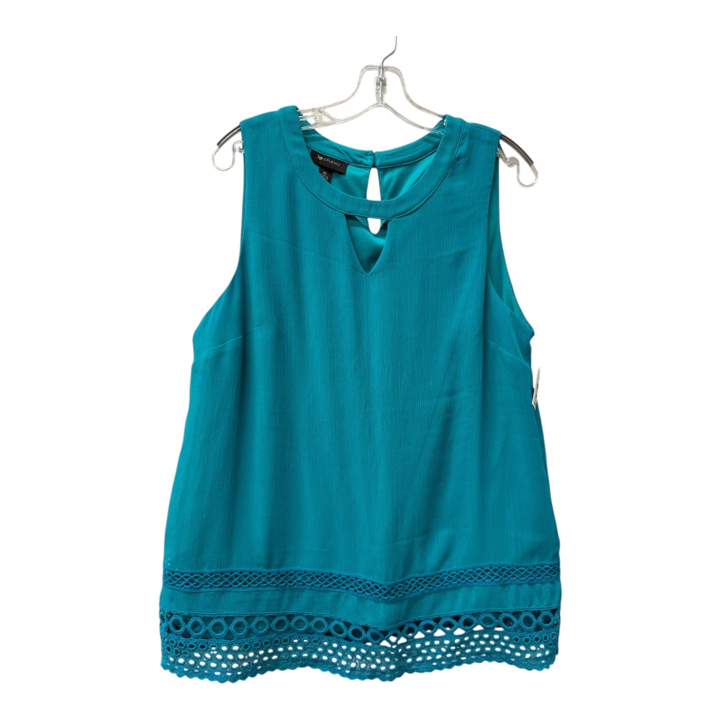 Top Sleeveless By Ab Studio In Teal, Size:Xl