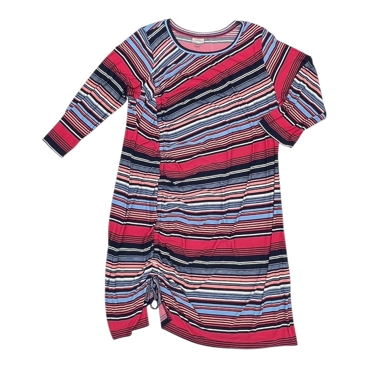 Dress Casual Midi By Avenue In Blue & Pink, Size:2X