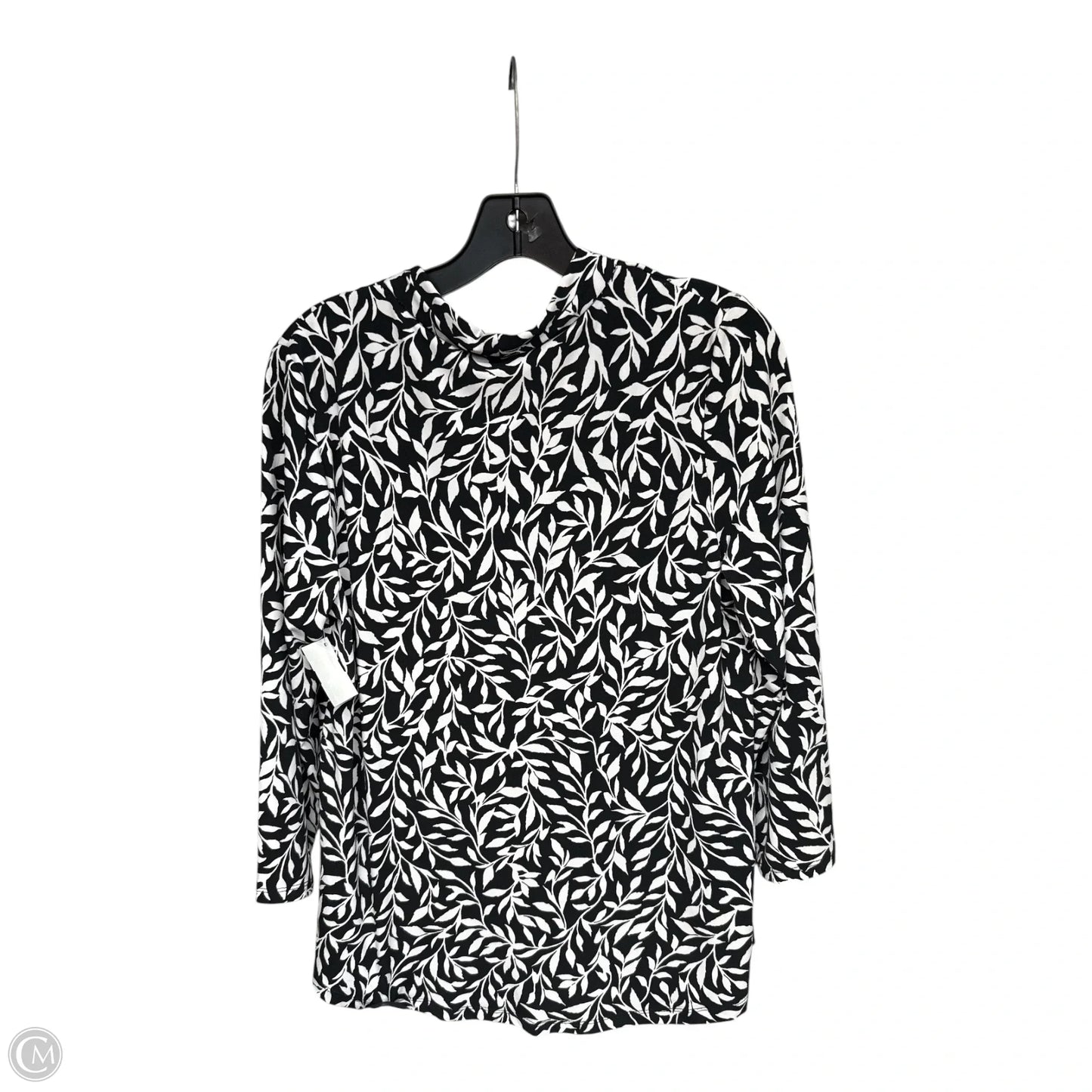 Top Long Sleeve By Jm Collections In Black & White, Size: S
