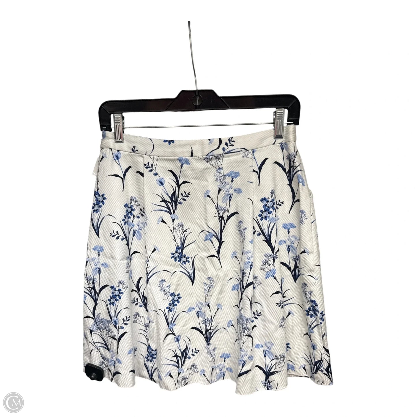 Skirt Midi By Cece In Blue & White, Size: 4