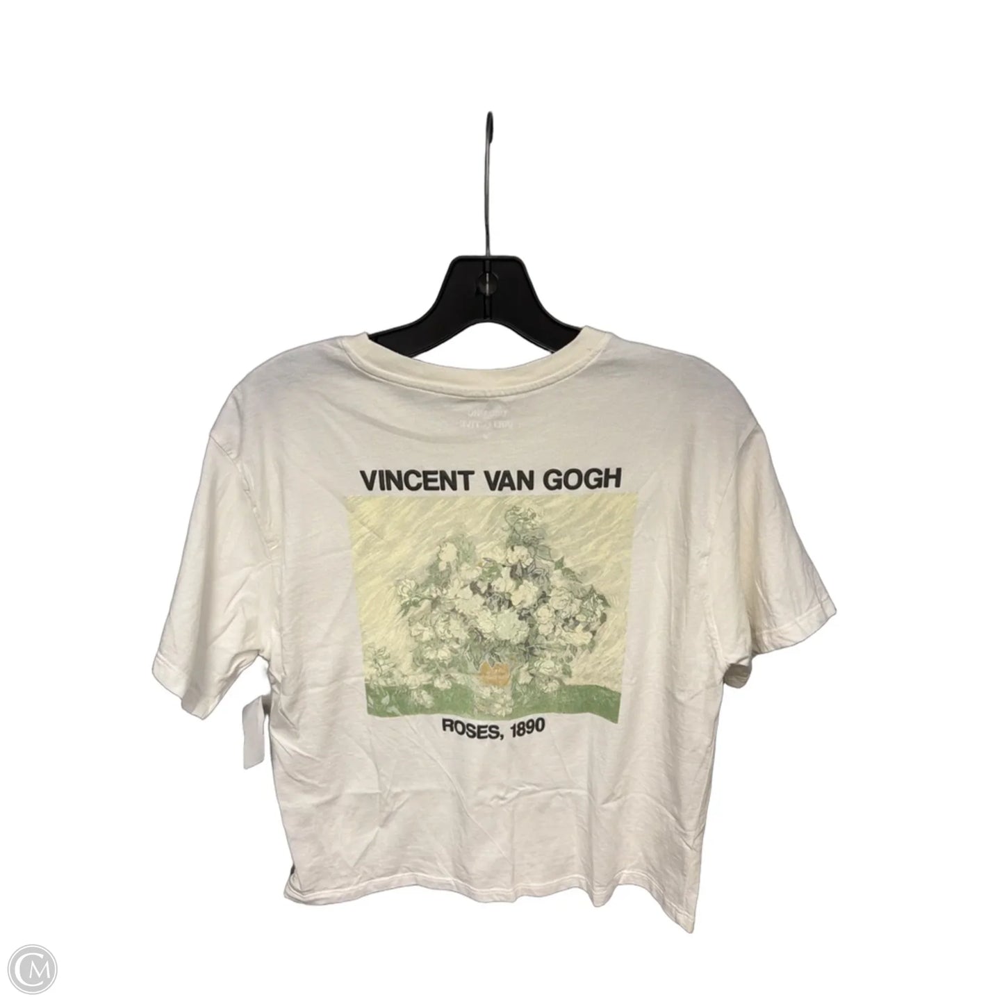 Top Short Sleeve By Clothes Mentor In White & Yellow, Size: M