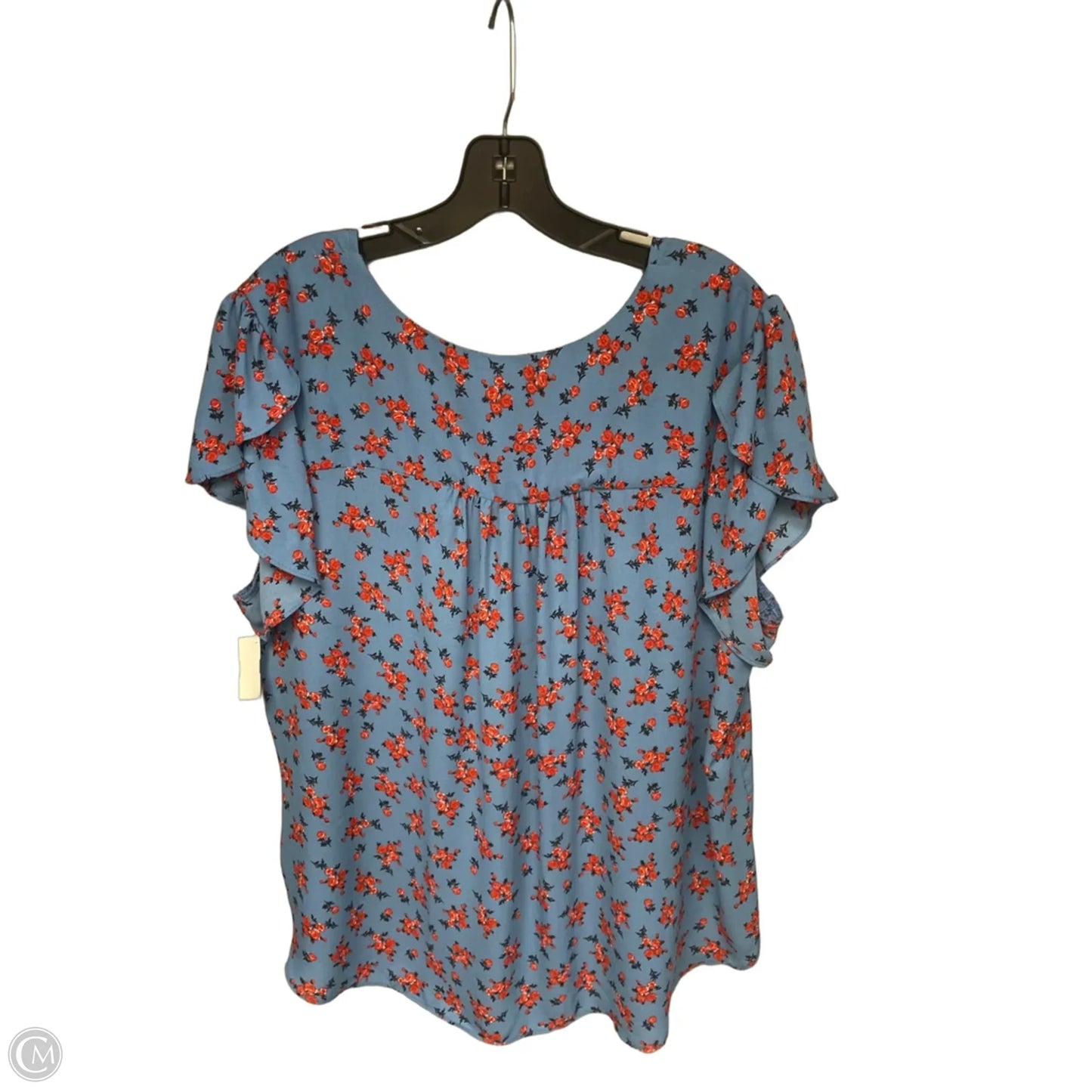 Top Short Sleeve By Premise Studio In Blue & Red, Size: Xl