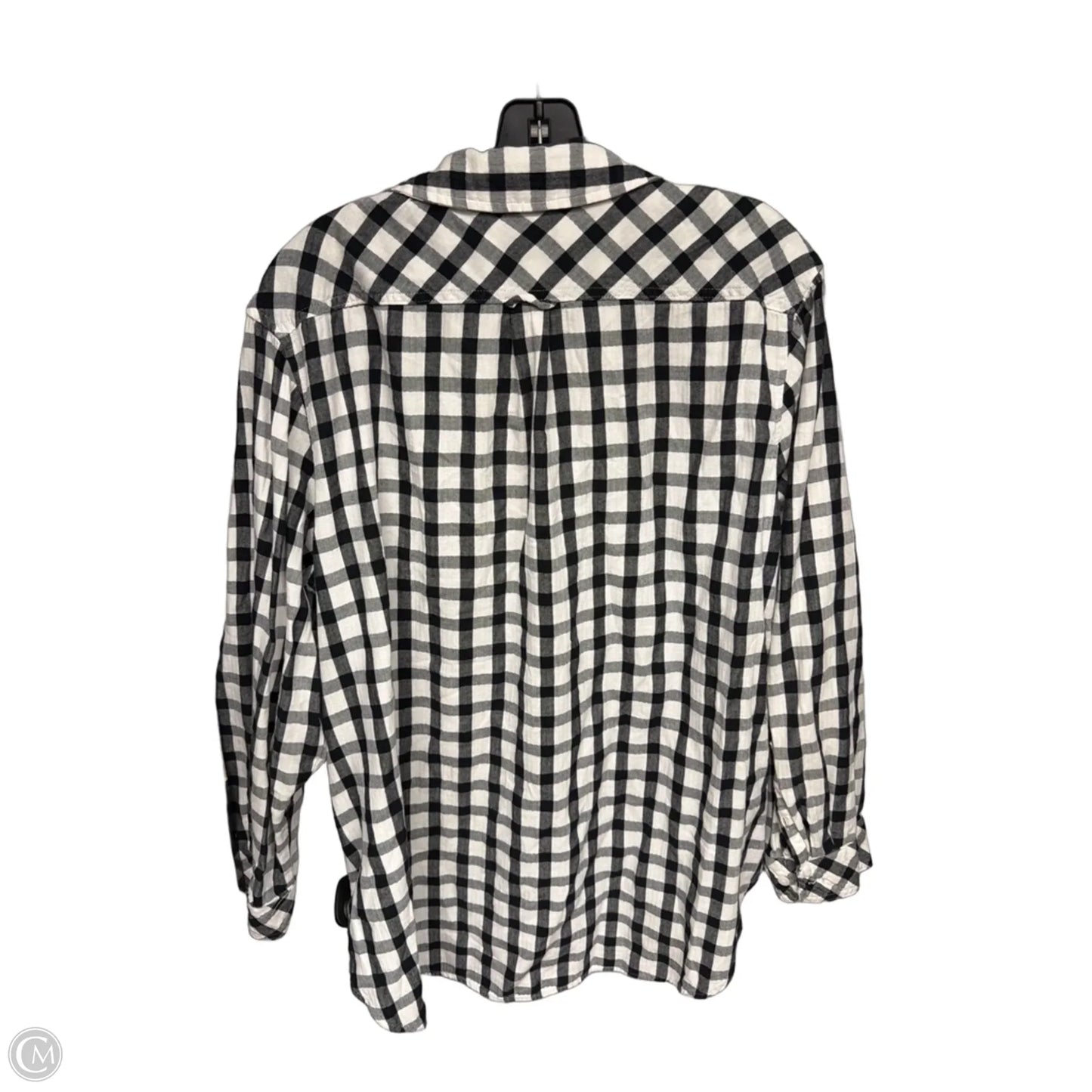 Top Long Sleeve By Ava & Viv In Black & White, Size: 2x