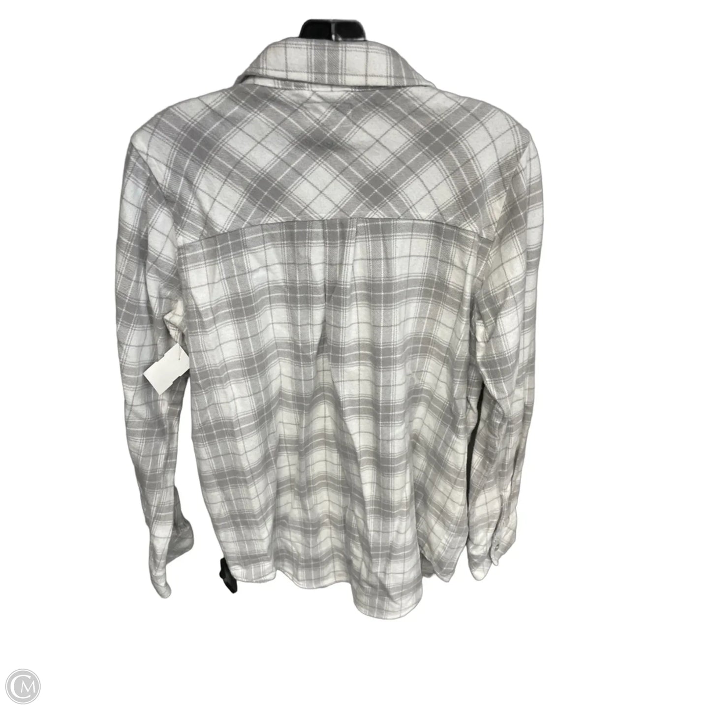 Top Long Sleeve By Thread And Supply In Grey & White, Size: M